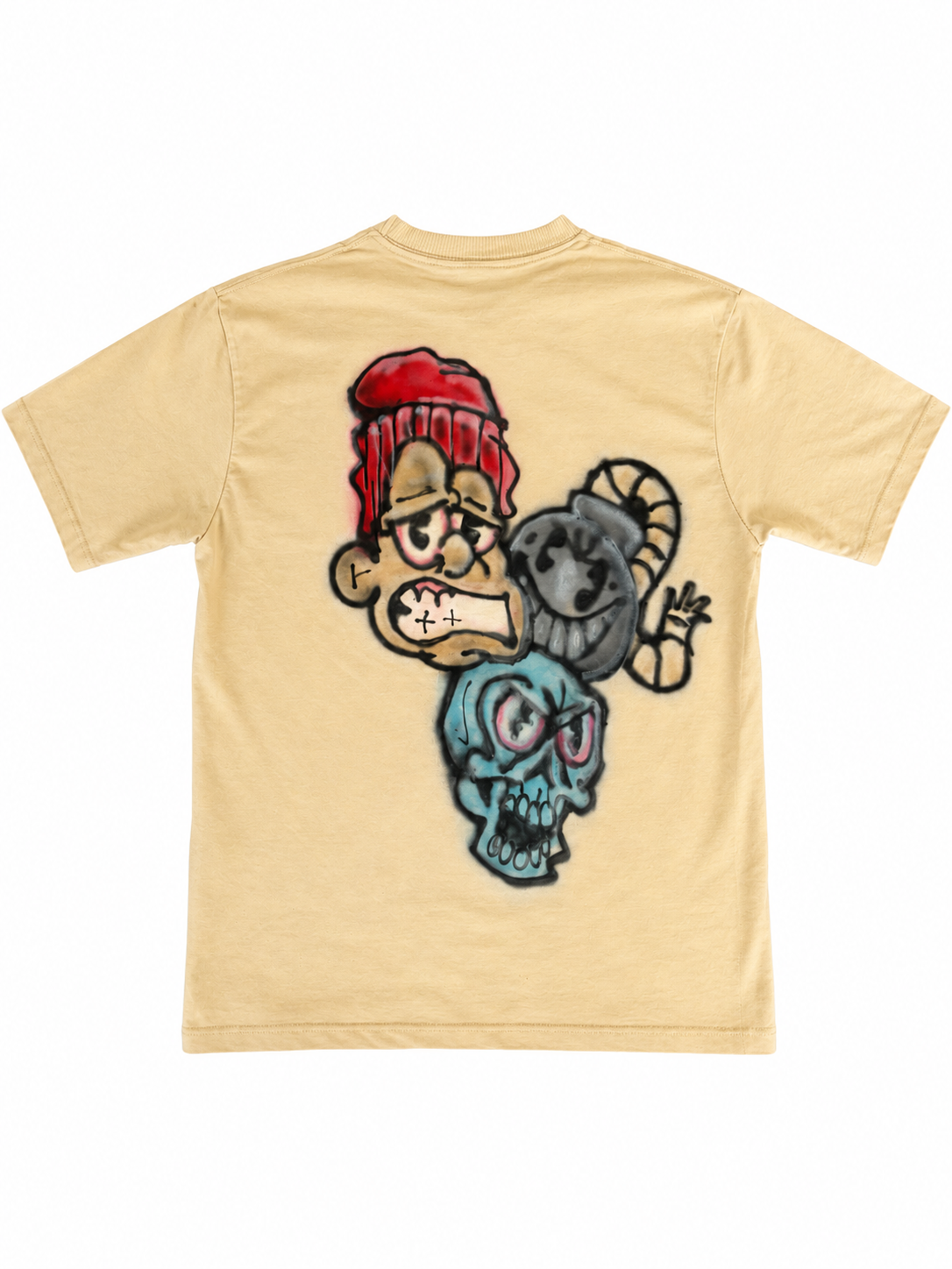 1 of 1 Medium airbrushed three faced tee.