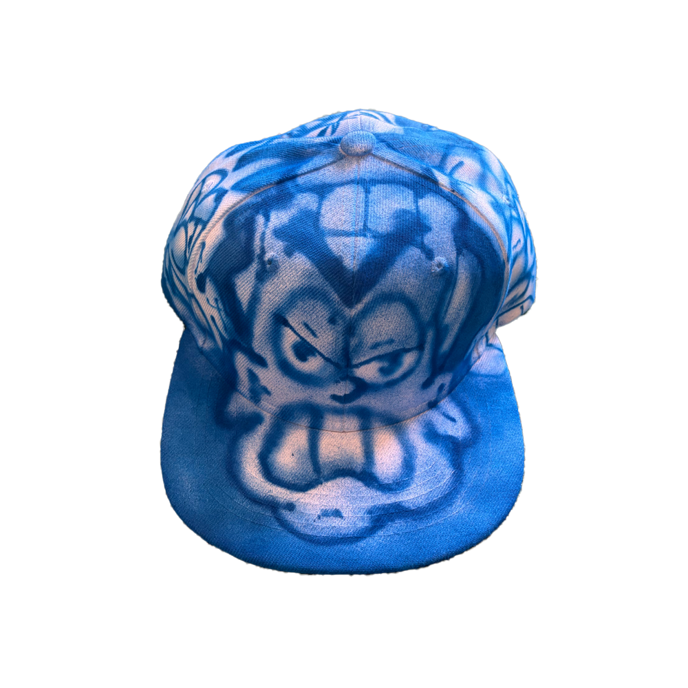 AIRBRUSHED BLUE FACES BASEBALL HAT