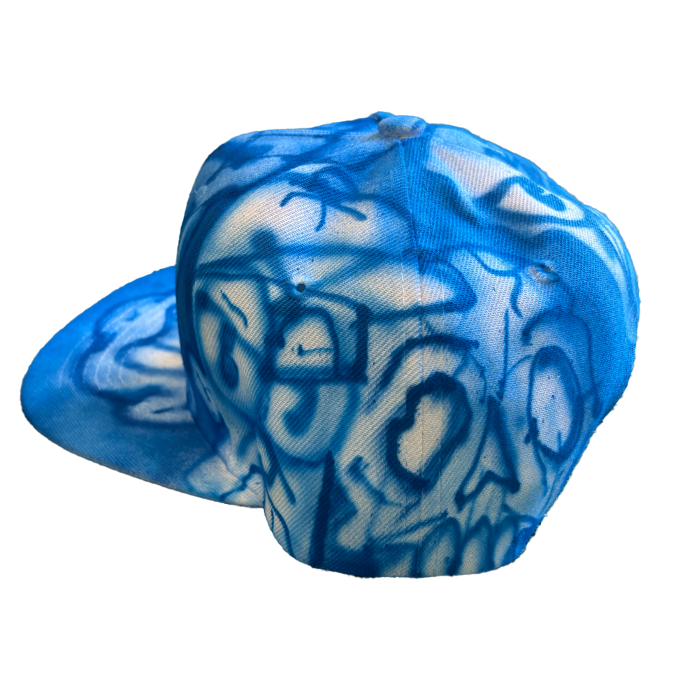 AIRBRUSHED BLUE FACES BASEBALL HAT